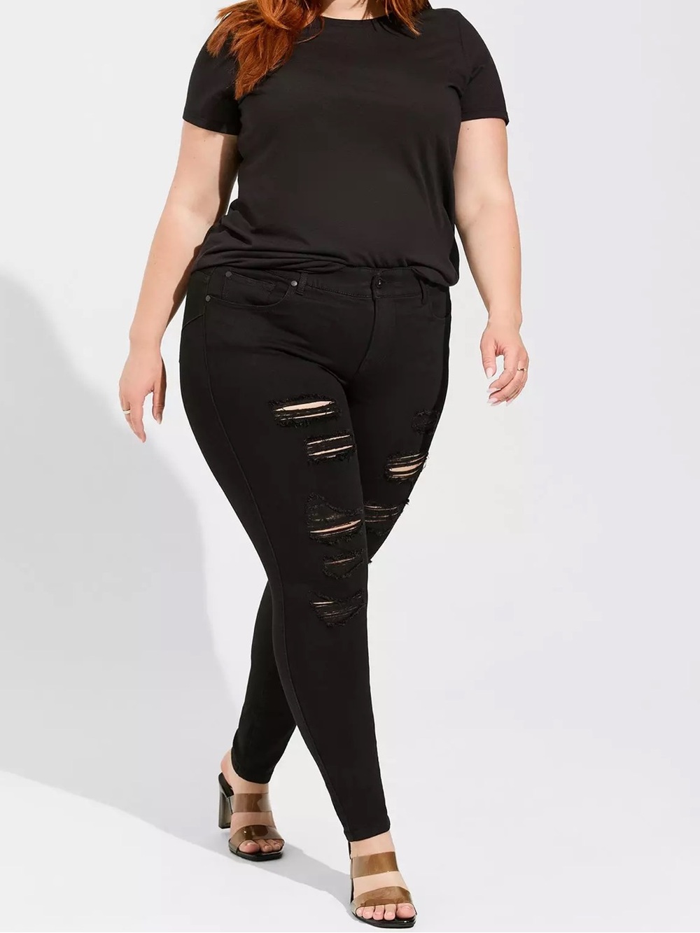 Torrid Bombshell Black Distressed Jeans